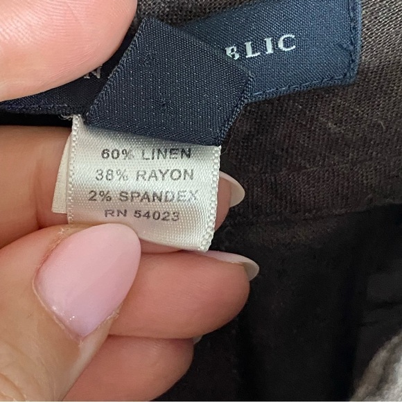 Banana Republic Linen blend Brown pants Stretch Comfy Office Casual Straight leg - Picture 11 of 14